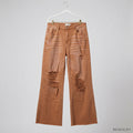 Blakeley Distressed Brown Wide Leg Jeans Size 15