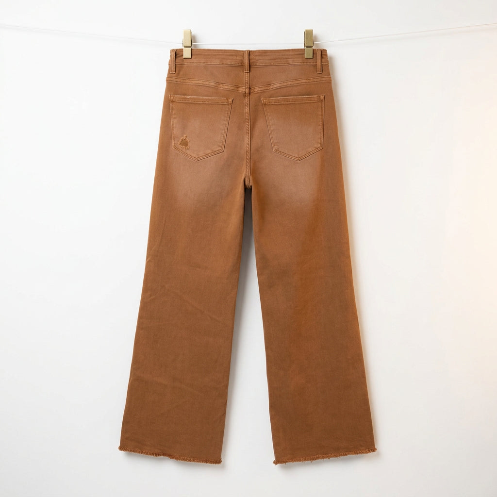 Blakeley Distressed Brown Wide Leg Jeans Size 15