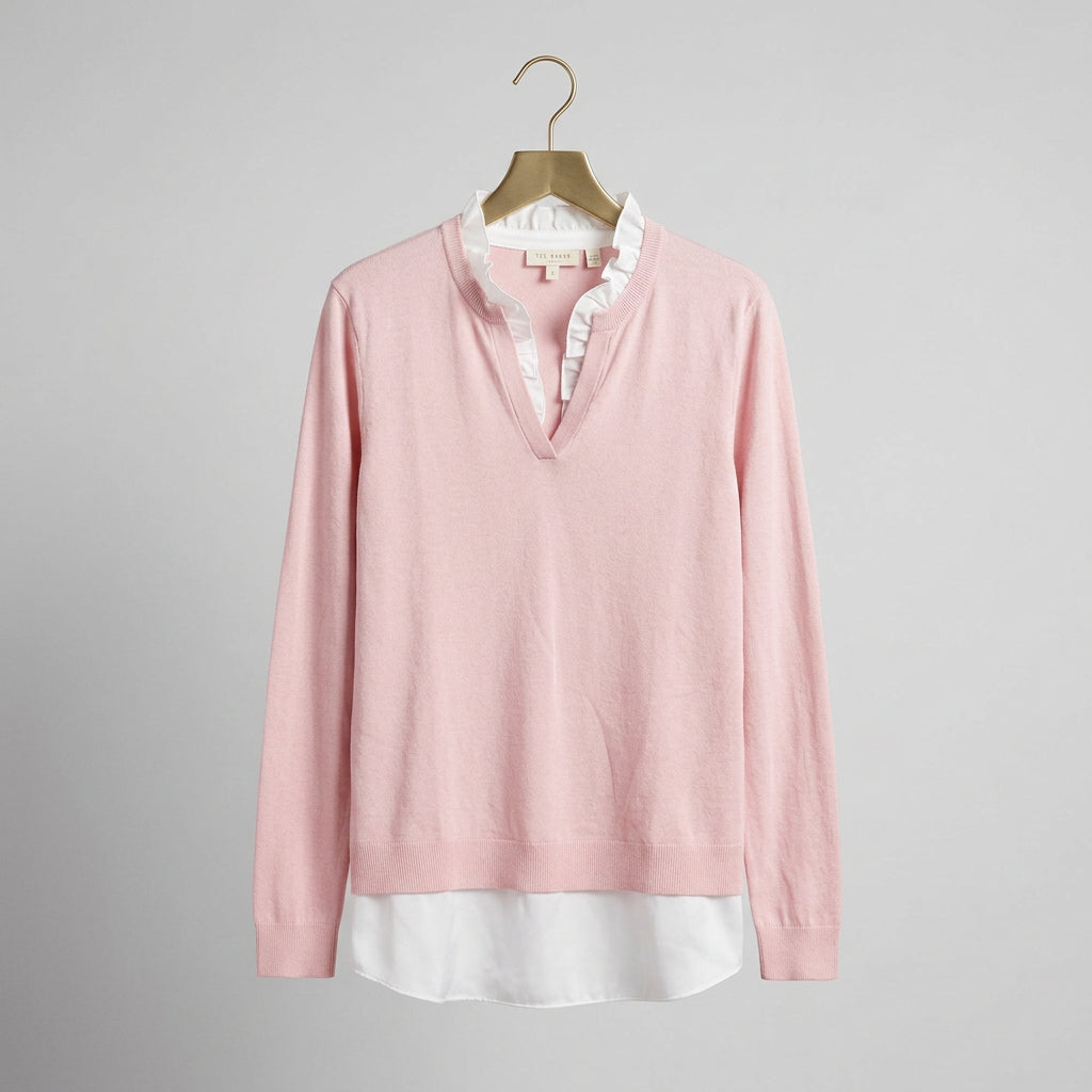 Ted Baker Layered Ruffle Sweater Size 4 (US 10/12)