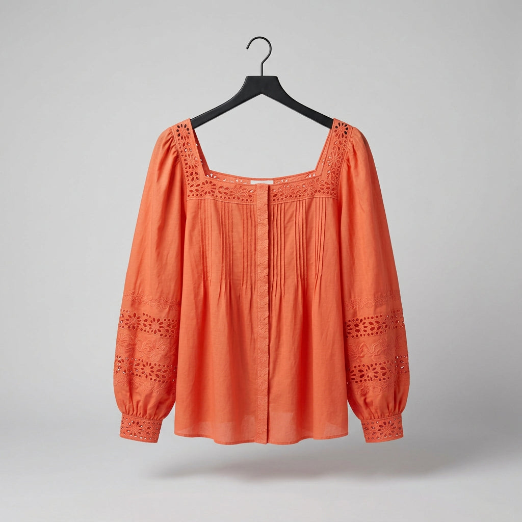 Kobi Halperin Silvia Eyelet Blouse Size XL