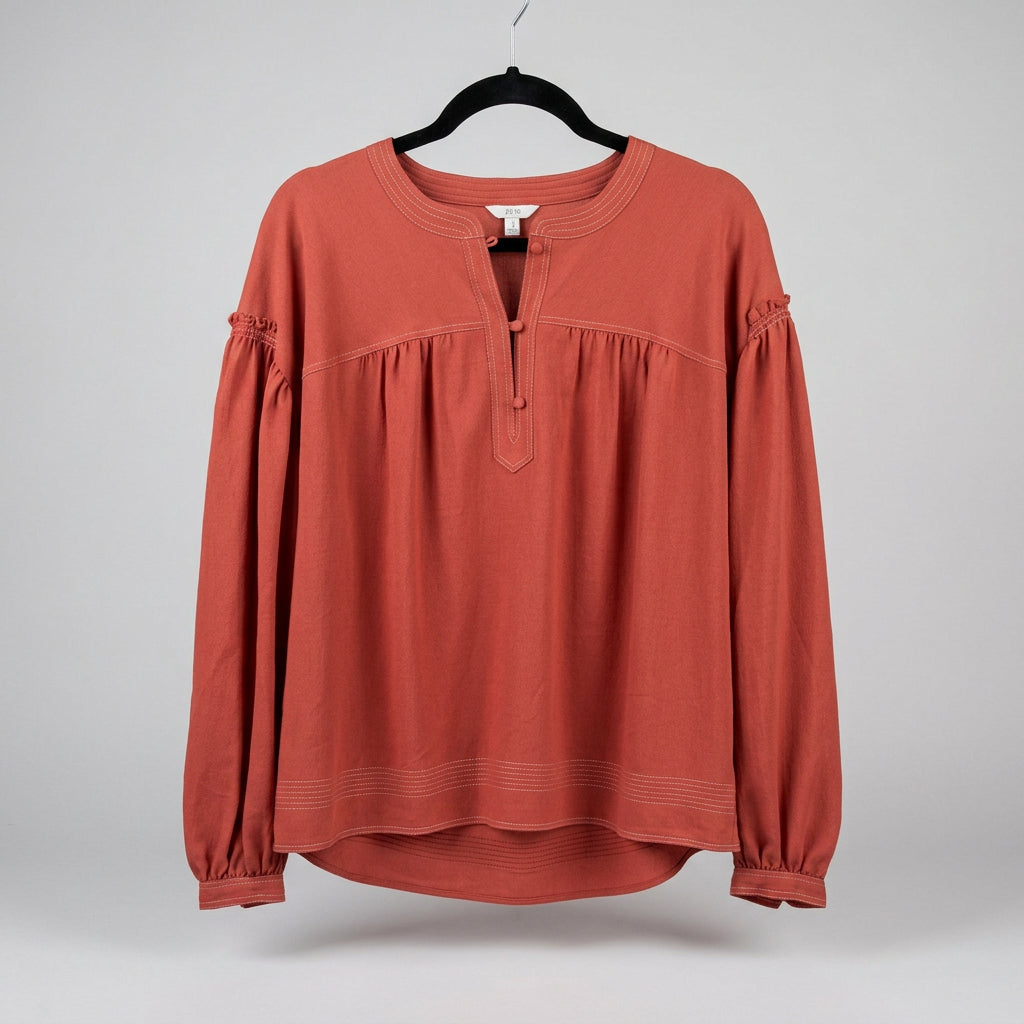 Joie Red Long Sleeve Blouse Size XL