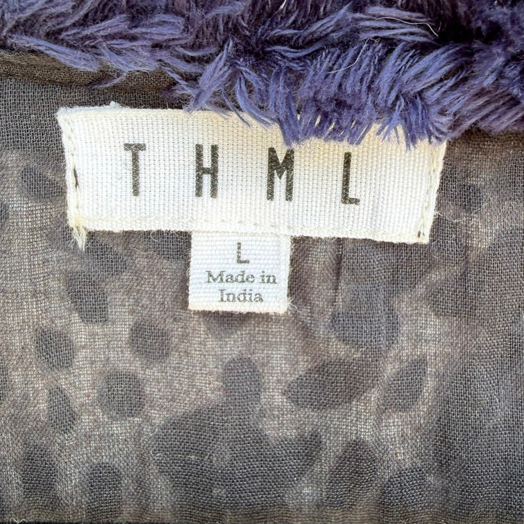 THML Leopard Print Embellished Tunic Dress Size L