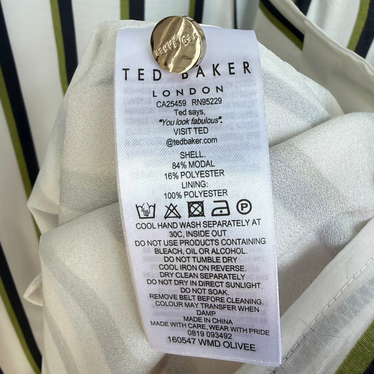 Ted baker Striped Shirt Dress with Belt Size 4 (US 10)