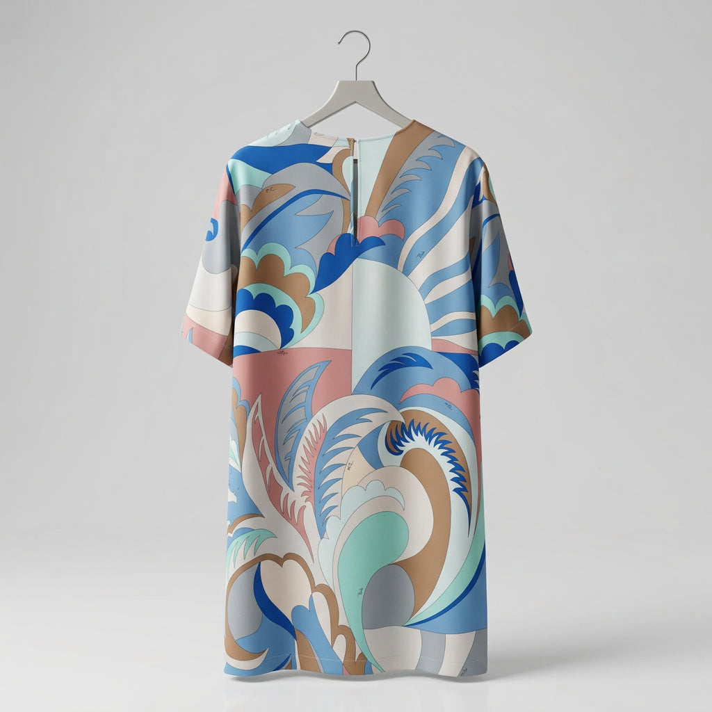 Emilio Pucci Abstract Print Silk Dress Size 48 (US12)