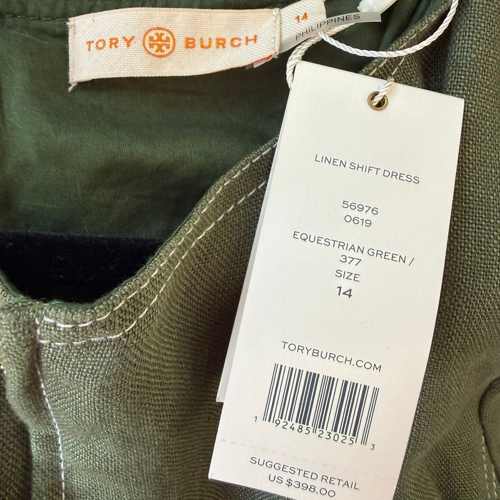 Tory Burch Linen Shift Dress Size 14