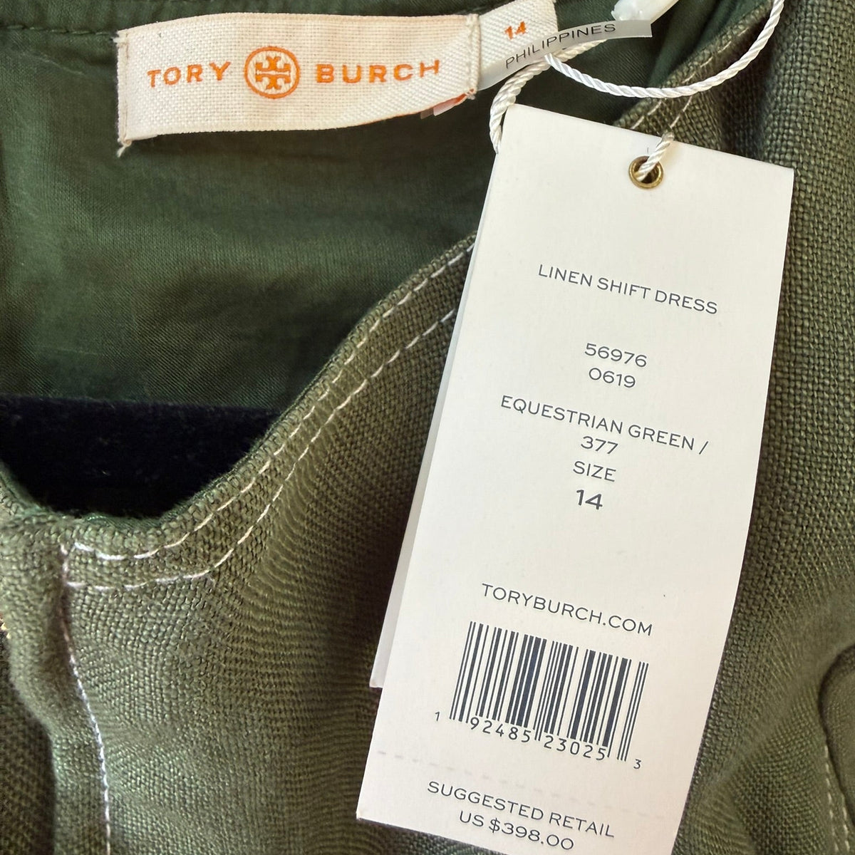 Tory Burch Linen Shift Dress Size 14