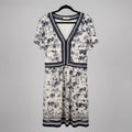 Tory Burch Silk Toile V-Neck Dress Size XL