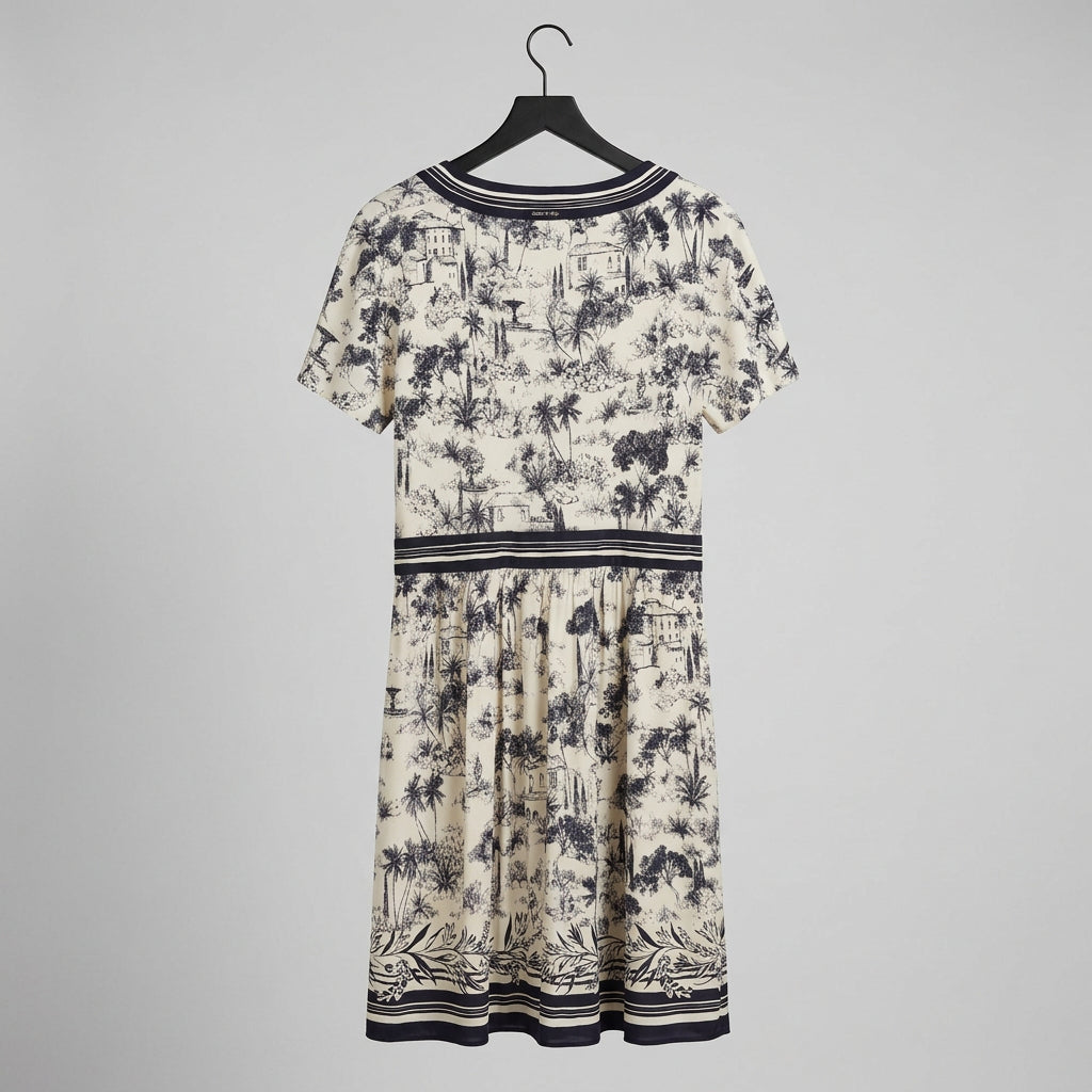 Tory Burch Silk Toile V-Neck Dress Size XL