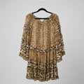 Miss June Animal Print Ruffle Dress One Size