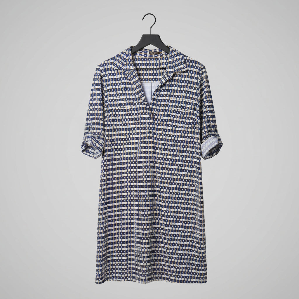 J. Mclaughlin Blue Printed Shift Dress Size XL