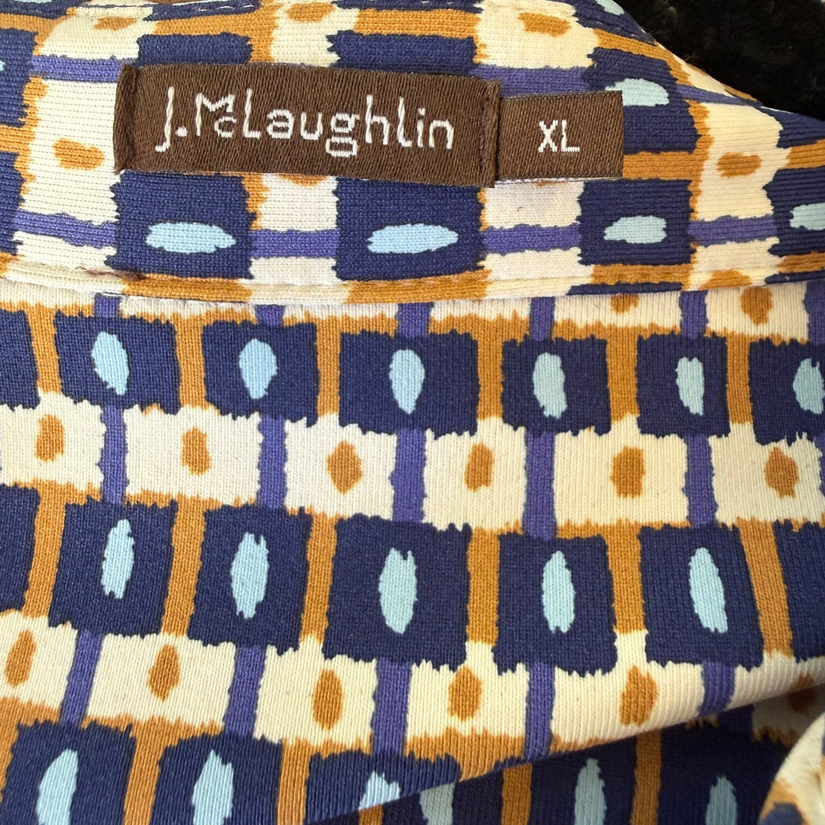 J. Mclaughlin Blue Printed Shift Dress Size XL