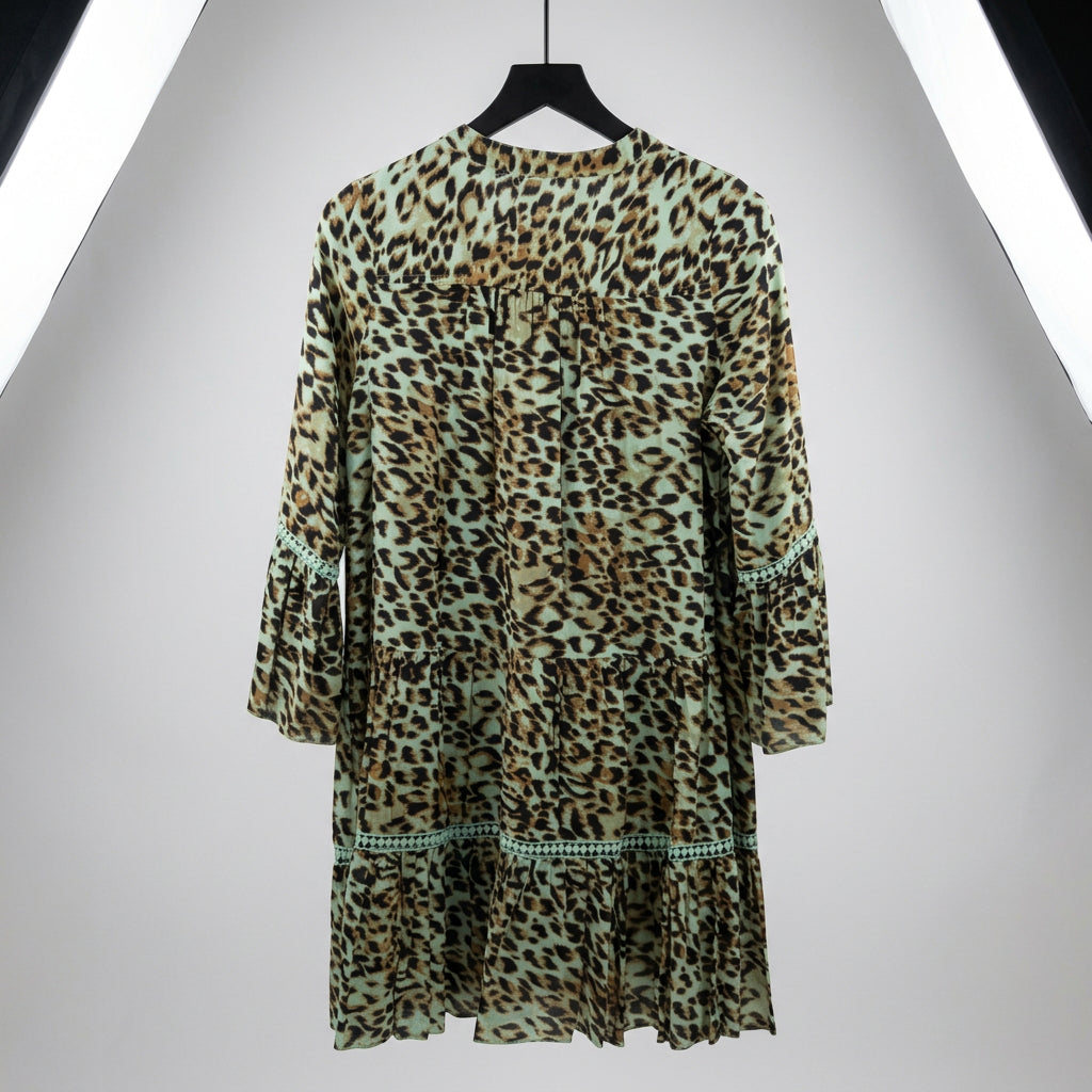 Miss June Paris Leopard Print Tunic Dress One Size