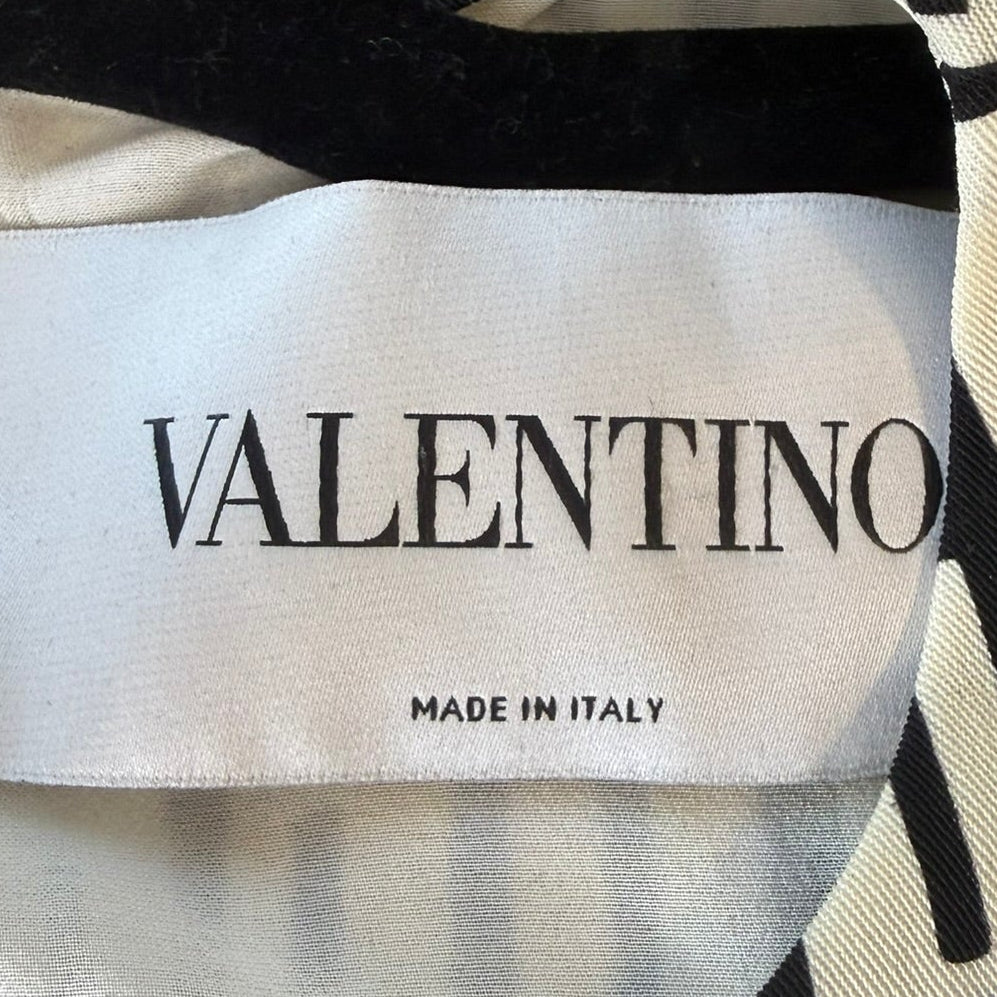 Valentino Black & White Geometric Silk Dress Size 42 (US6)