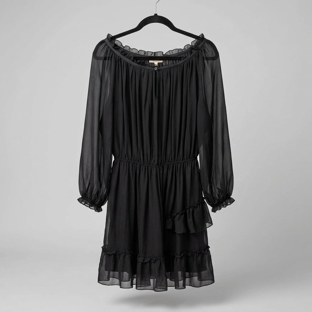 Dolce & Gabbana D&G Chiffon Off-The-Shoulder Dress