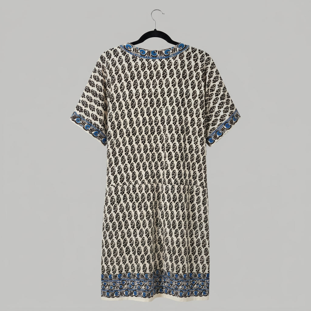Tory Burch Printed Drawstring Tunic Dress Size L