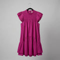 Love the Label Magenta Pleated Tiered Dress Size L