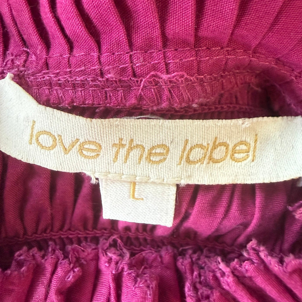 Love the Label Magenta Pleated Tiered Dress Size L
