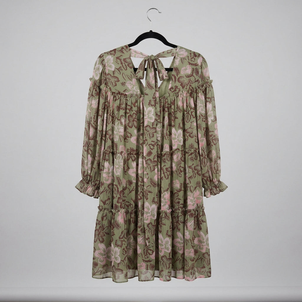 Ted Baker Printed Tiered Swing Dress Size 4 (US10/12)