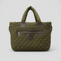 Chanel Cocoon Quilted Nylon Tote Bag- Olive Green