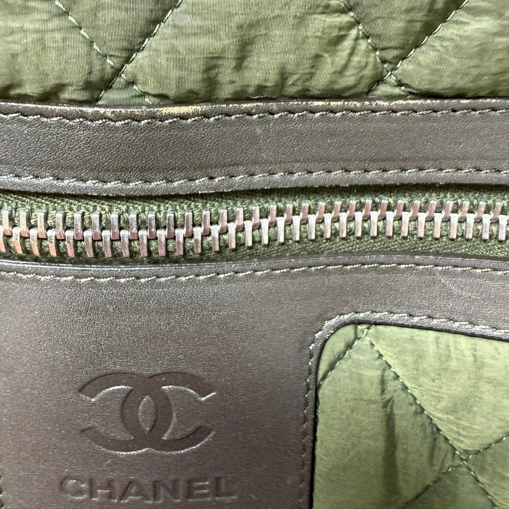 Chanel Cocoon Quilted Nylon Tote Bag- Olive Green