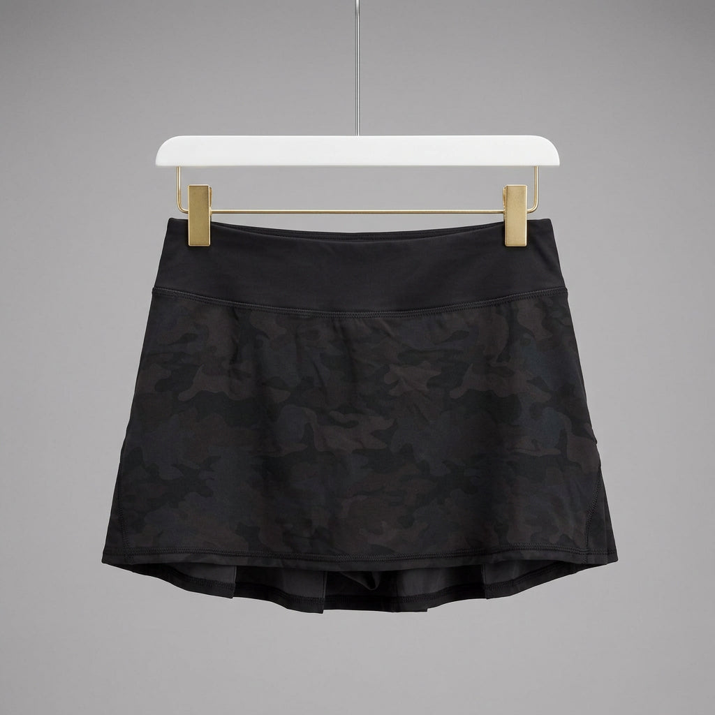 Lululemon Women's Black Camo Pace Setter Skirt Size 6