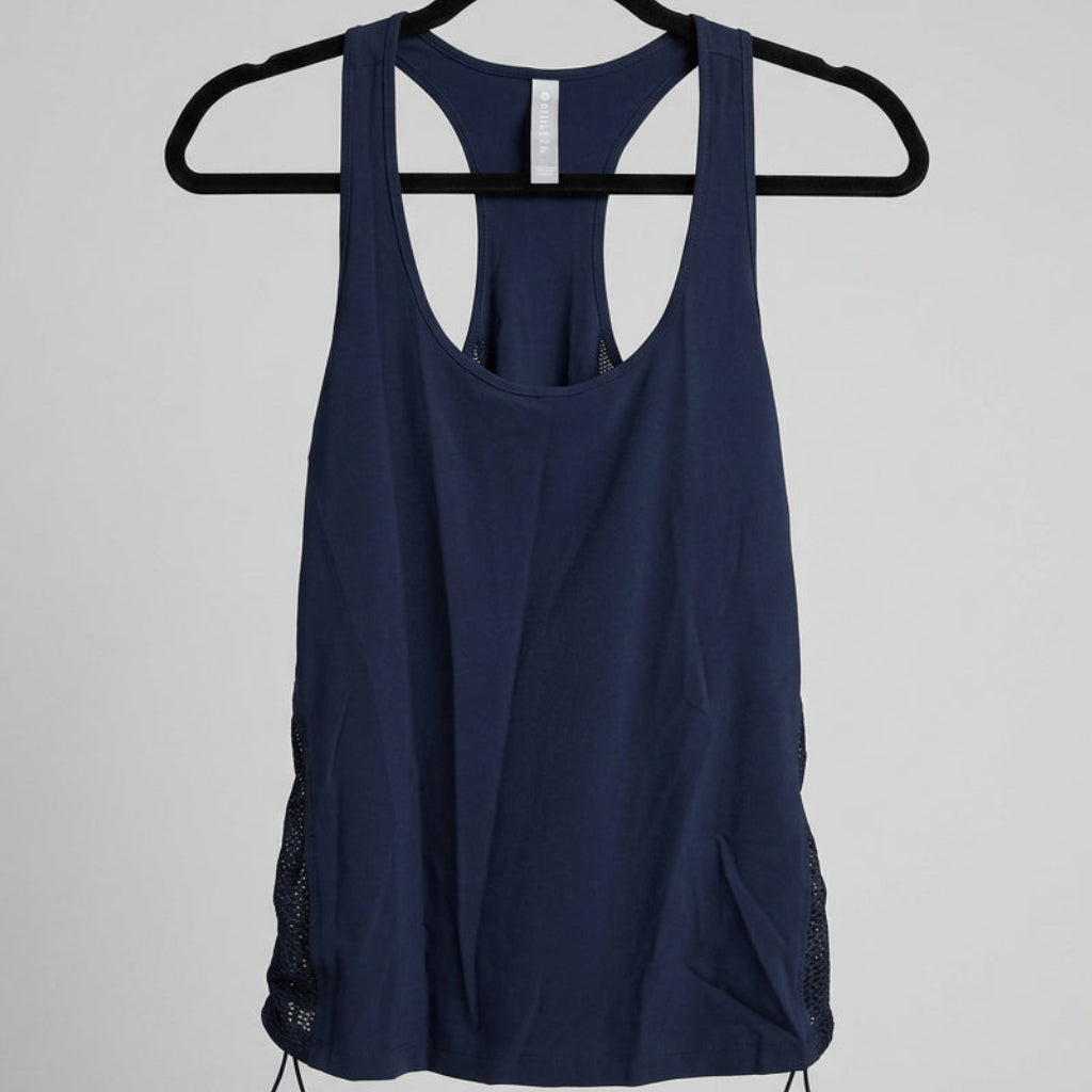 Athleta Mesh Navy Panel Racerback Tank Size M
