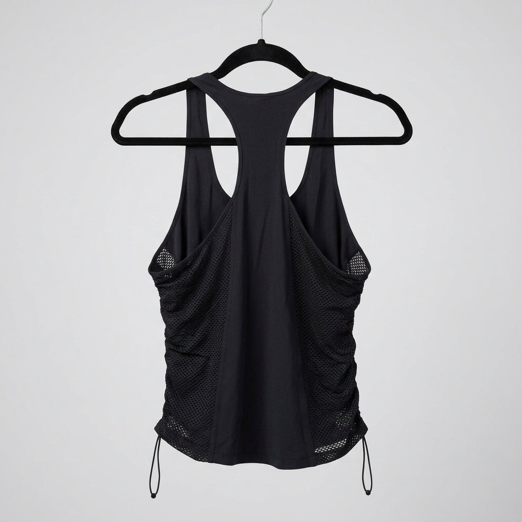 Athleta Mesh Navy Panel Racerback Tank Size M
