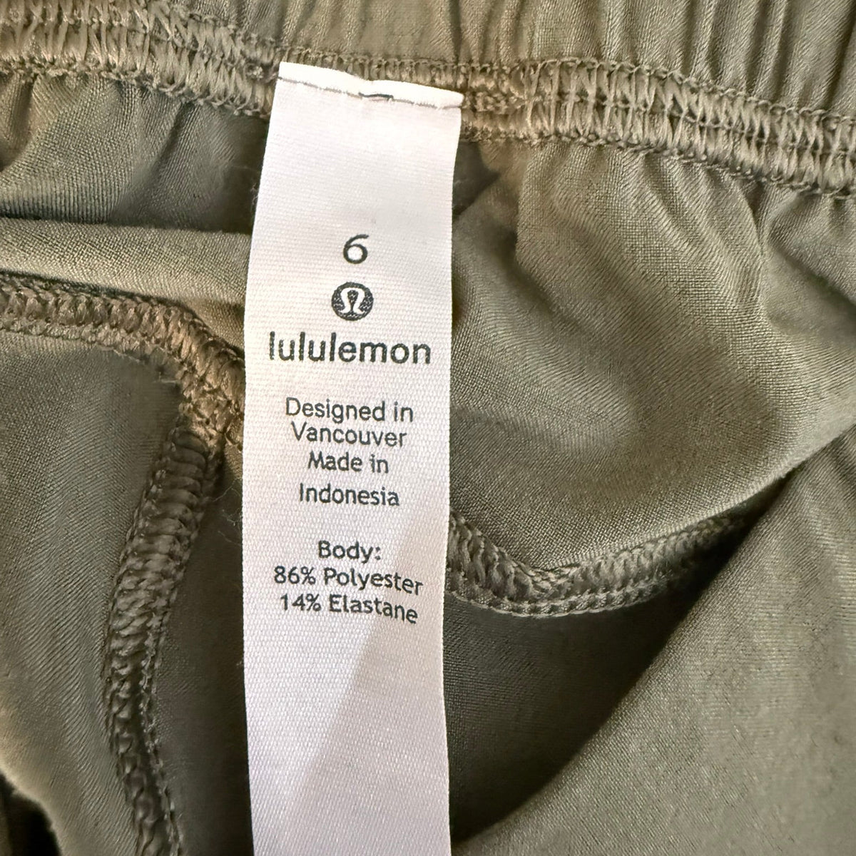 Lululemon Olive Green Jogger Pants Size 6