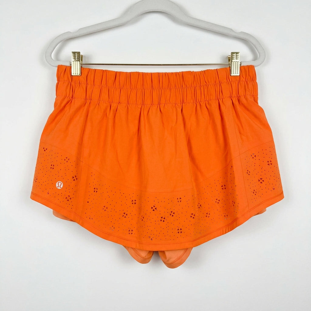 Lululemon Play Off The Pleats Orange Laser-Cut Athletic Skort- Size M