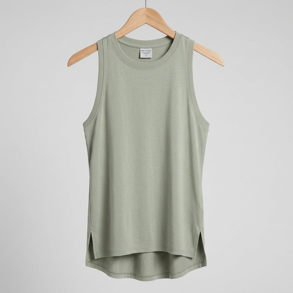 Athleta Sage Green High-Low Tank Top Size S