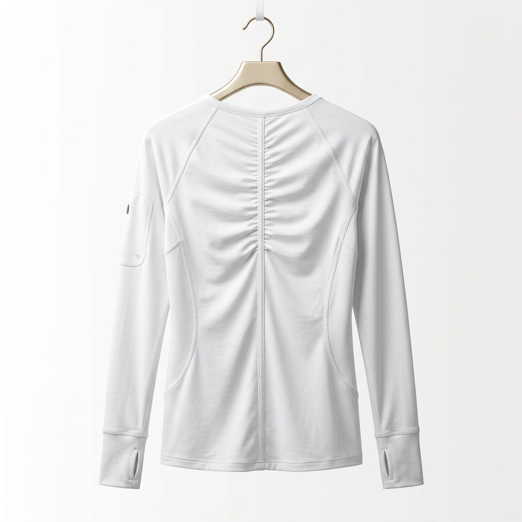 Athleta White Zip-Up Long Sleeve Top Size M