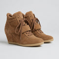 Ash Brown Suede Wedger Sneaker Size 37