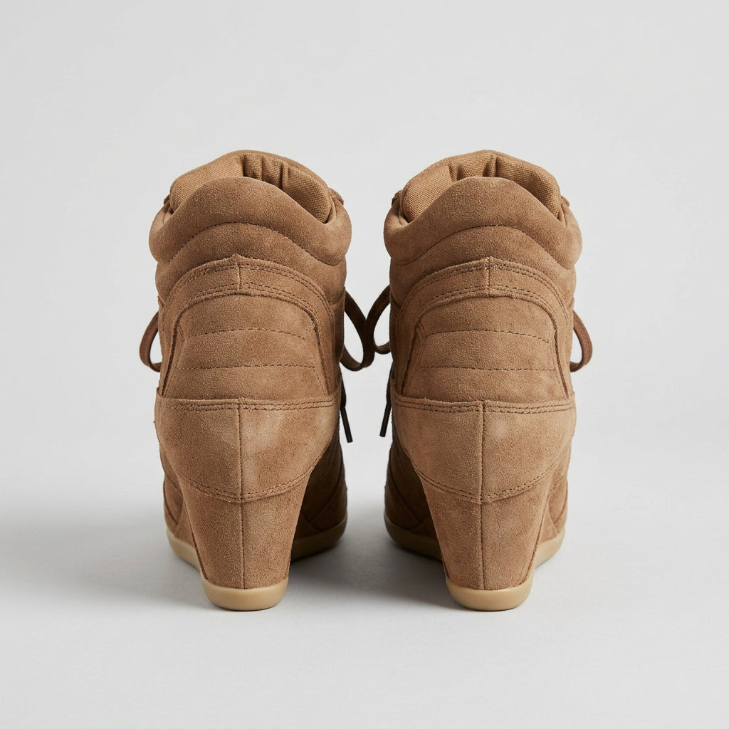 Ash Brown Suede Wedger Sneaker Size 37