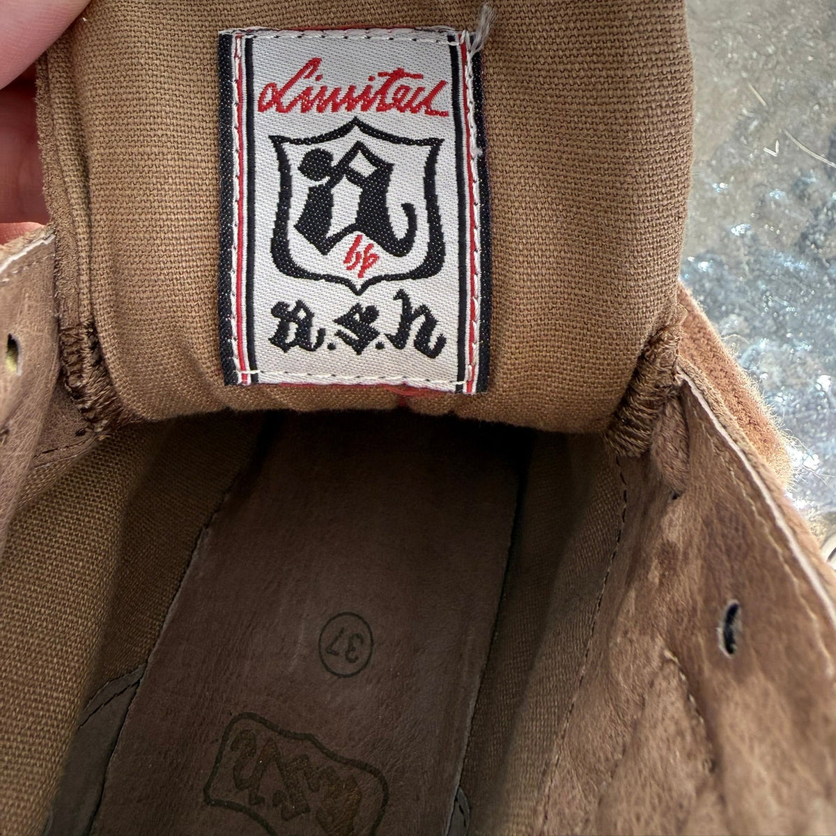 Ash Brown Suede Wedger Sneaker Size 37