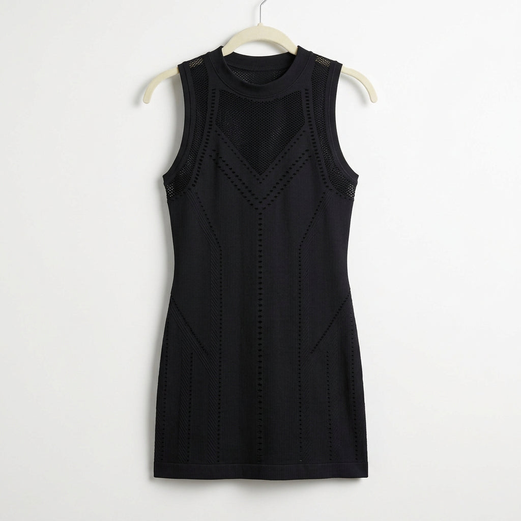 Athleta Black Seamless Mesh Tank Top Size S