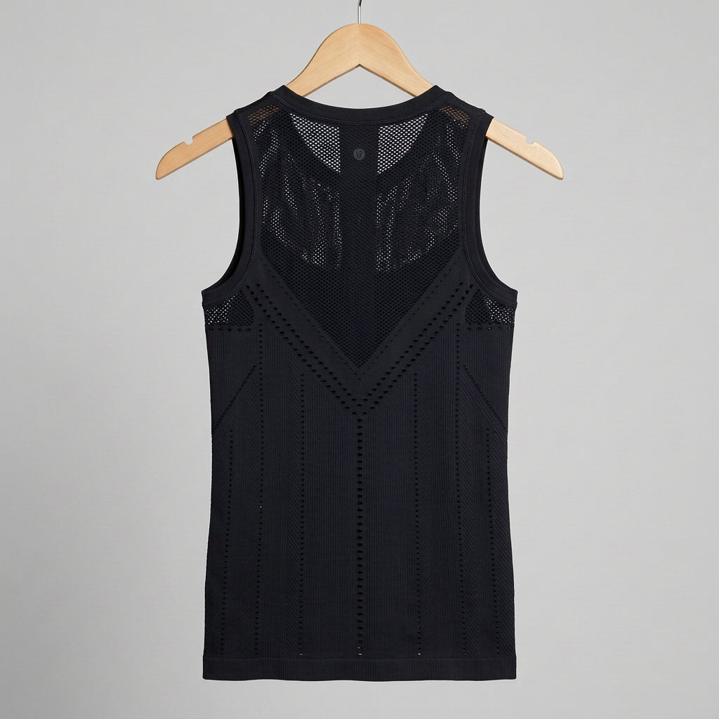 Athleta Black Seamless Mesh Tank Top Size S