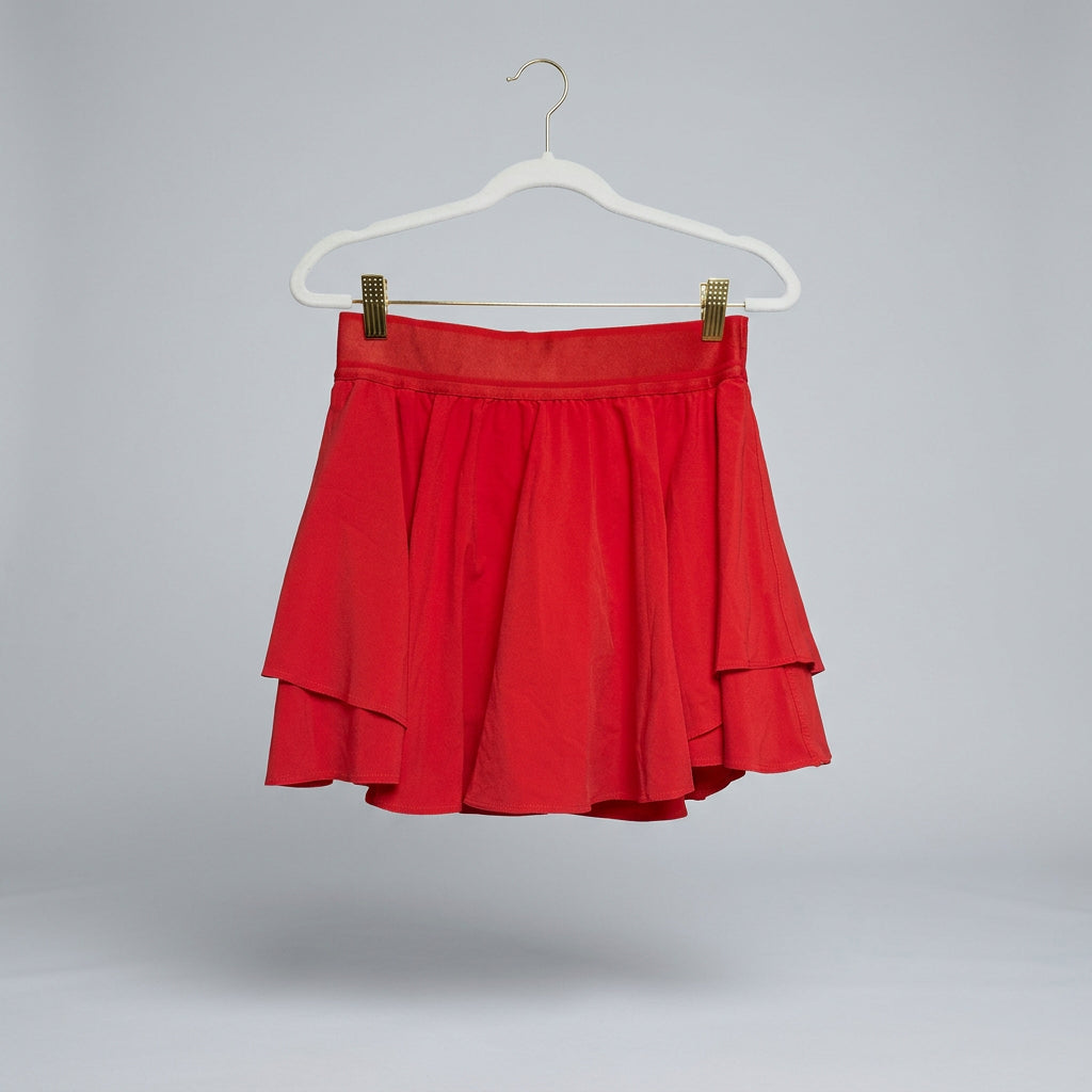 Lululemon Red Ruffle Athletic Skirt Size 6