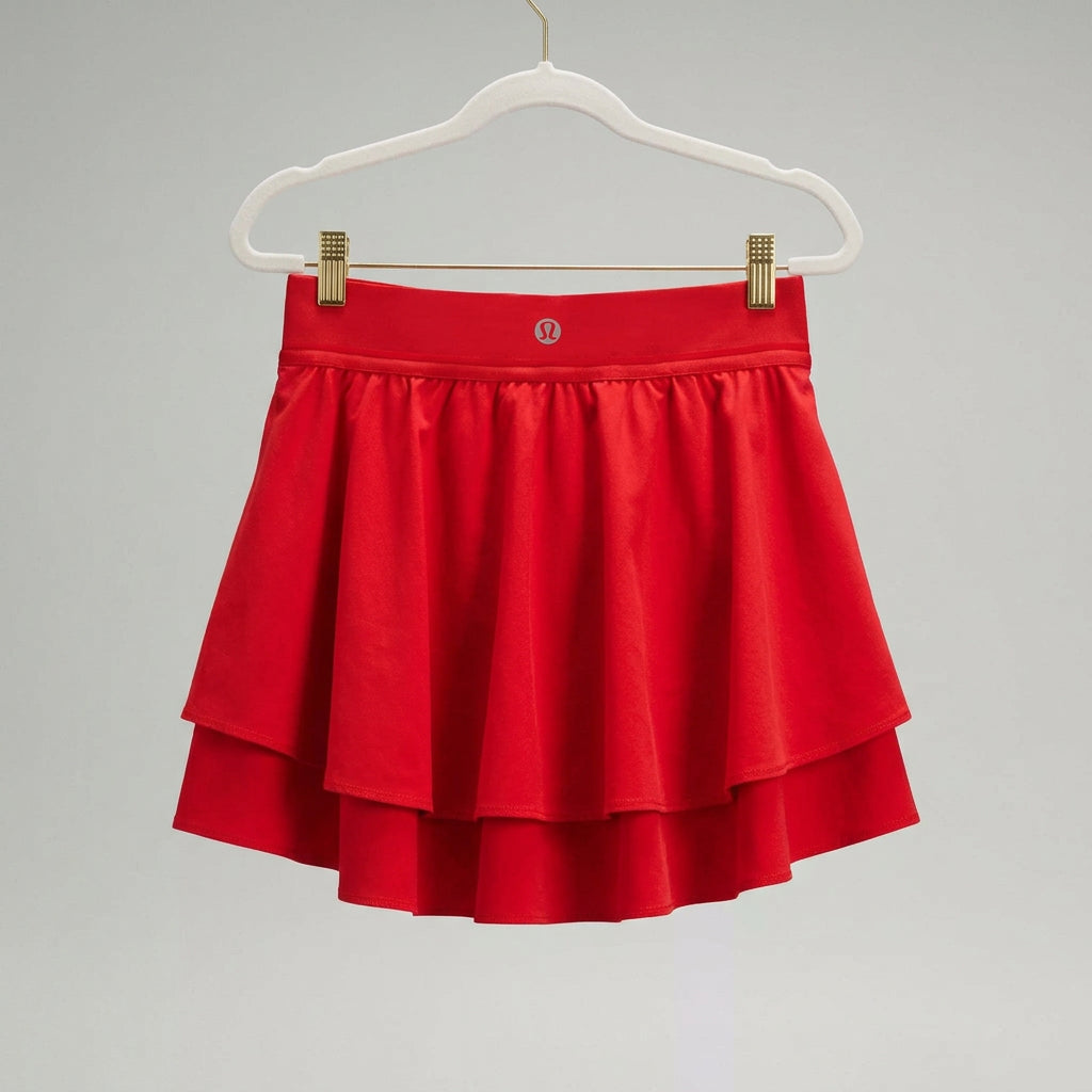 Lululemon Red Ruffle Athletic Skirt Size 6