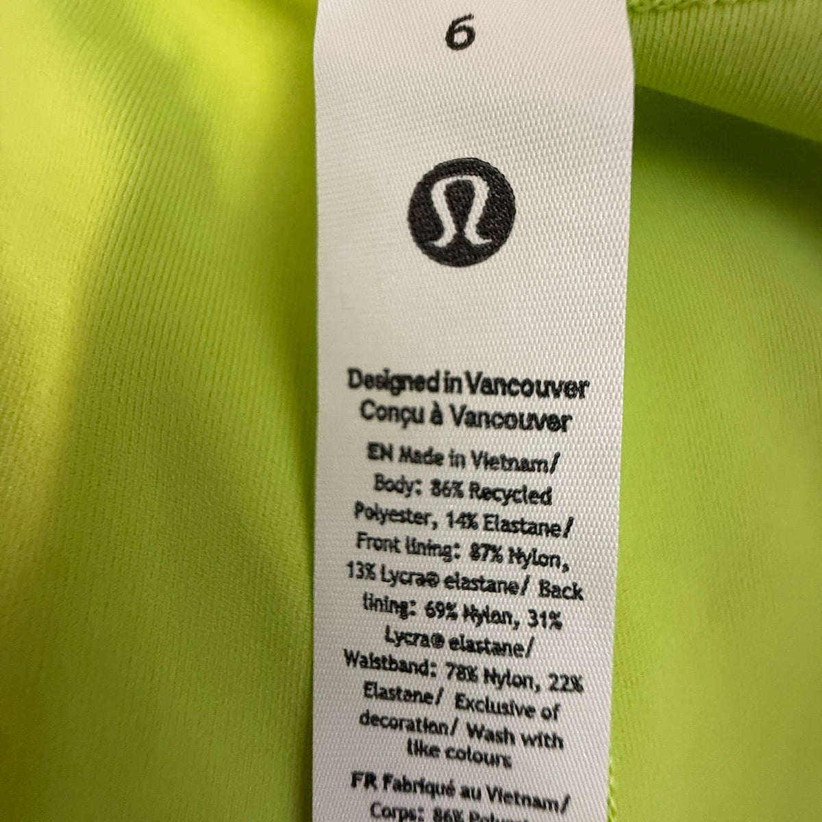 Lululemon Neon Green Ruffle Athletic Skirt Size 6