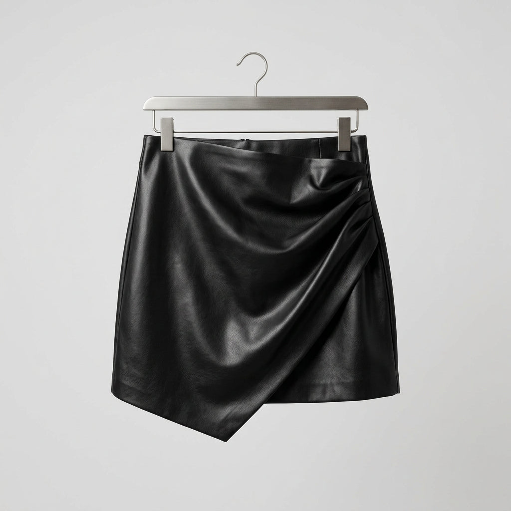Elan Black Faux Leather Skirt Size S