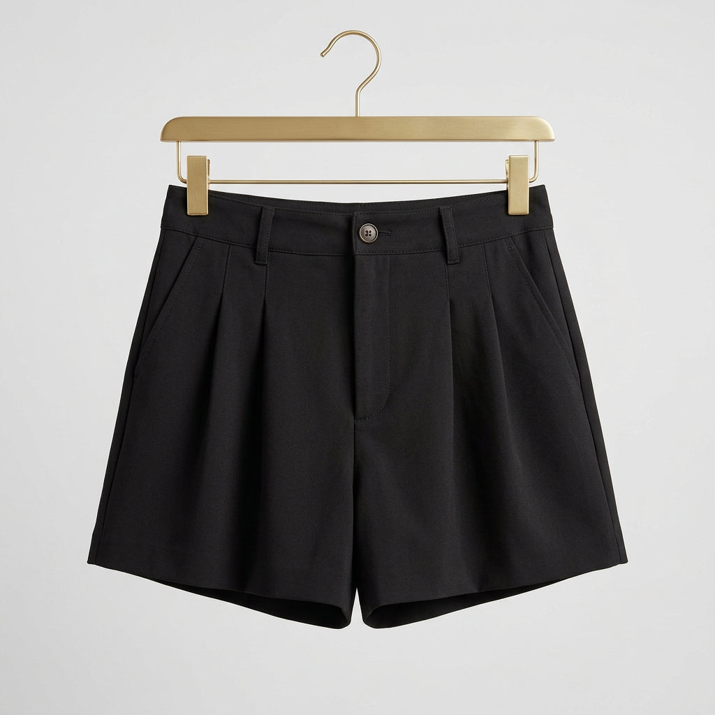 Z Supply Black Pleated Tailored Shorts Size S