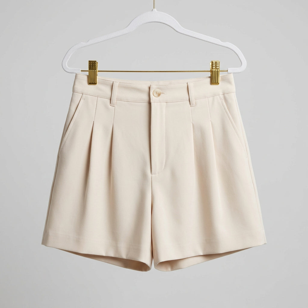 Z Supply Cream Pleated Tailored Shorts Size S