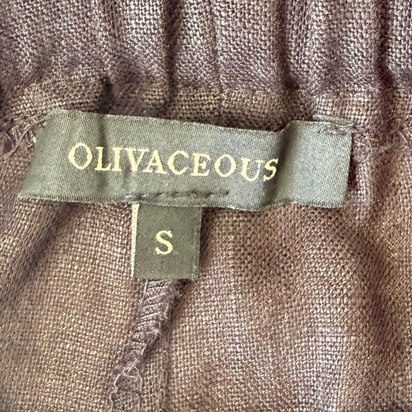 Olivaceous Black Linen Pleated Shorts Size S