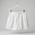 Olivaceous Cream Linen Pleated Shorts Size S NWT
