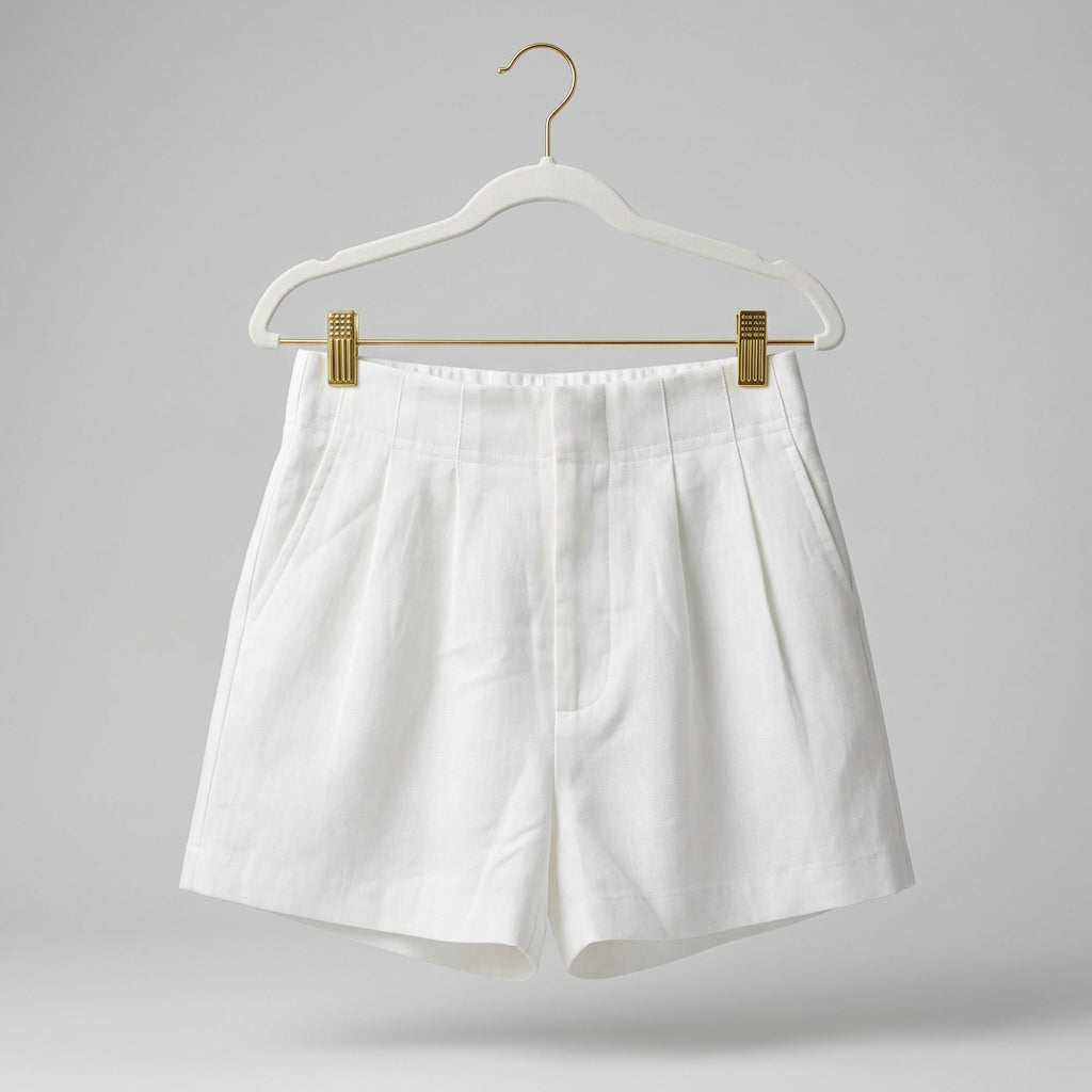 Olivaceous Cream Linen Pleated Shorts Size S NWT