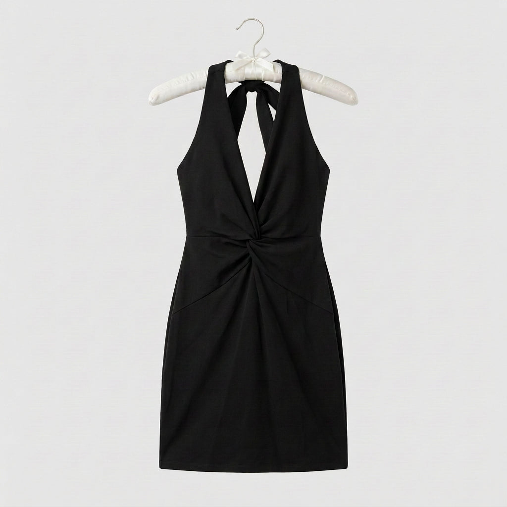 Susana Monaco Black Halter Dress Size S
