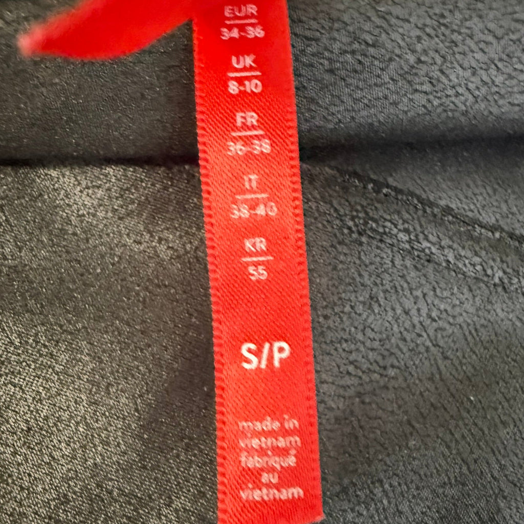 Spanx Faux Leather Leggings with Side Stripes Size S/P