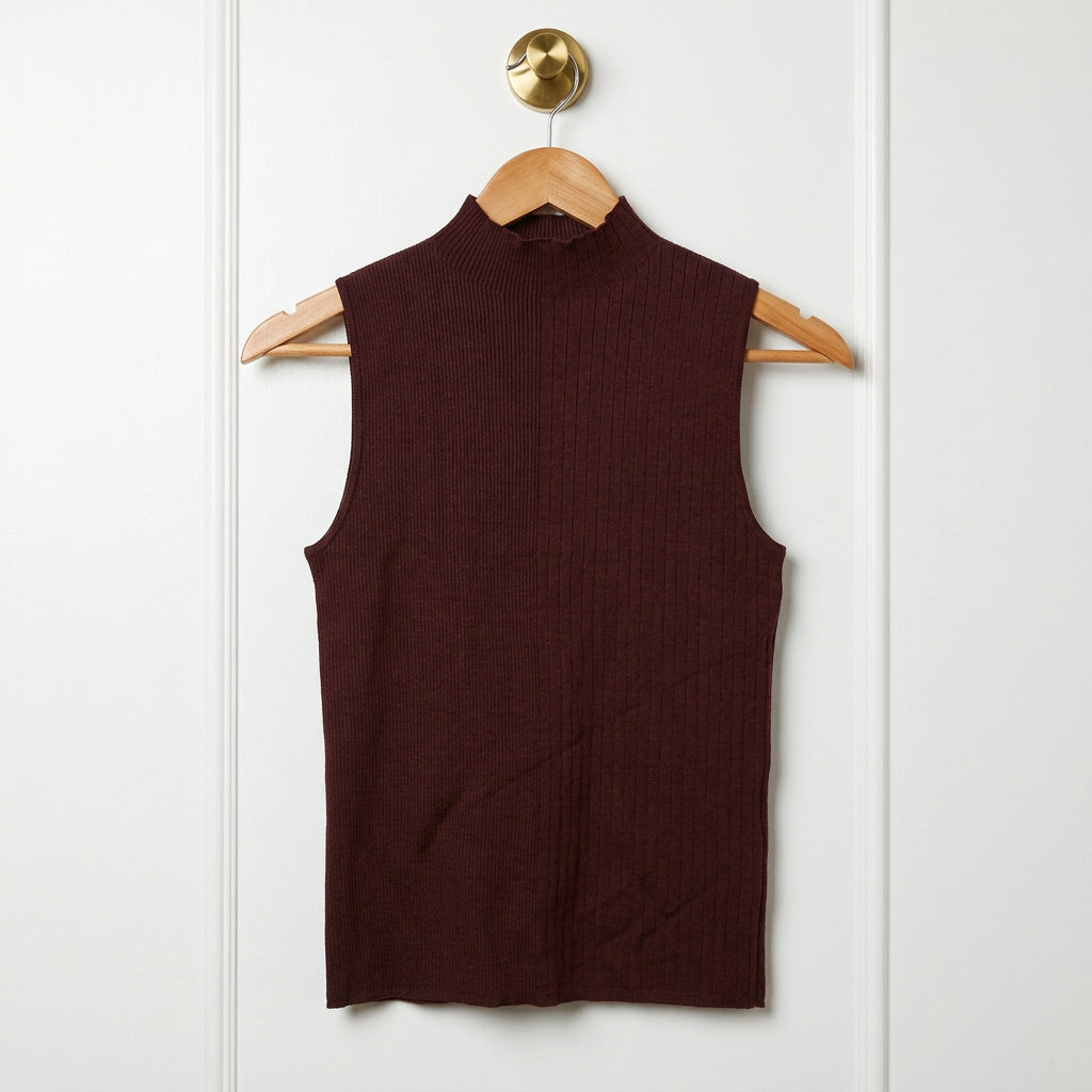 Lucy Paris Mara Ribbed Knit Sleeveless Top Size M NWT