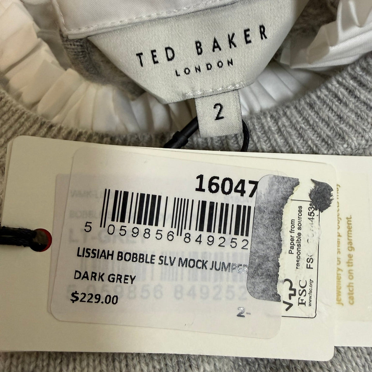 Ted Baker Lissiah Bobble Sleeve Mock Sweater Size 2 (US M)