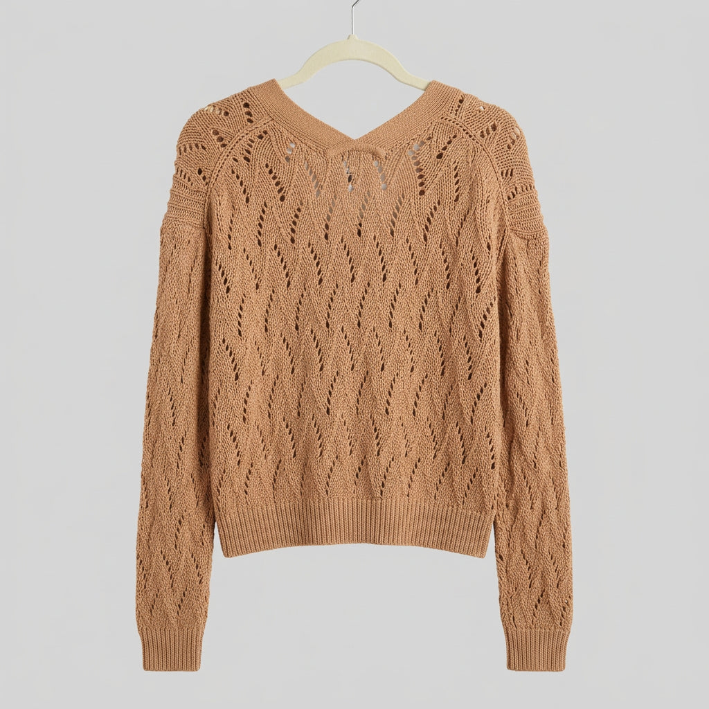 Bailey 44 Open-Knit V-Neck Sweater Size L